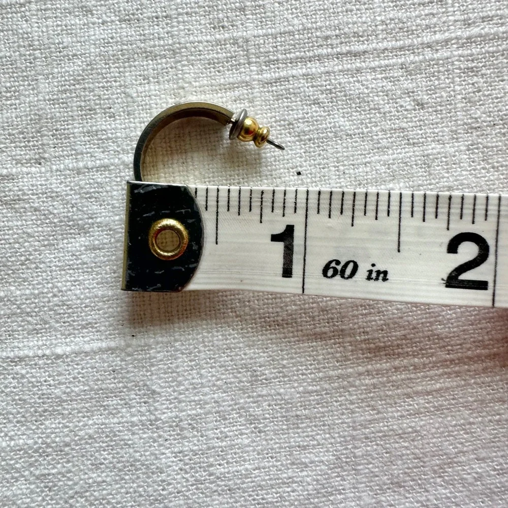 Vintage Cream Enamel Hoop Earrings Gold‎ Tone Small Hoop Earrings Women 90s